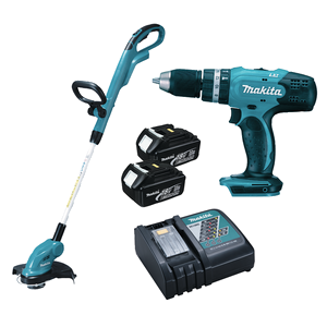 Set Mașină de găurit și înșurubat cu percuție DHP453 LXT18V + Trimmer gazon DUR181 LXT 18V